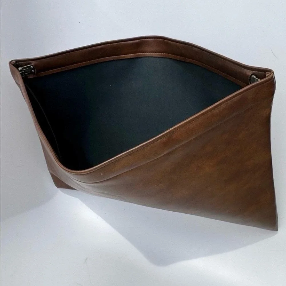 VTG 80s Portfolio Event Swag Brown Pleather American Dairy Science UW Madison